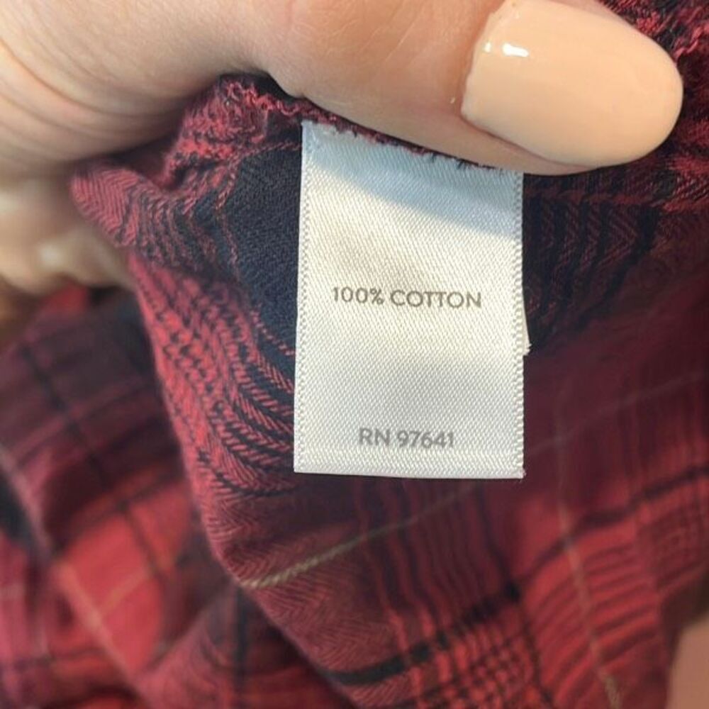 J.Jill Plaid Long Sleeve Button Down Shirt Dress Size Medium - Picture 6 of 6